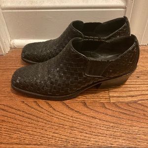 Cole Haan Black Woven Ankle Boots Booties